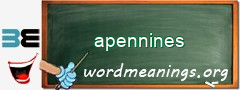 WordMeaning blackboard for apennines